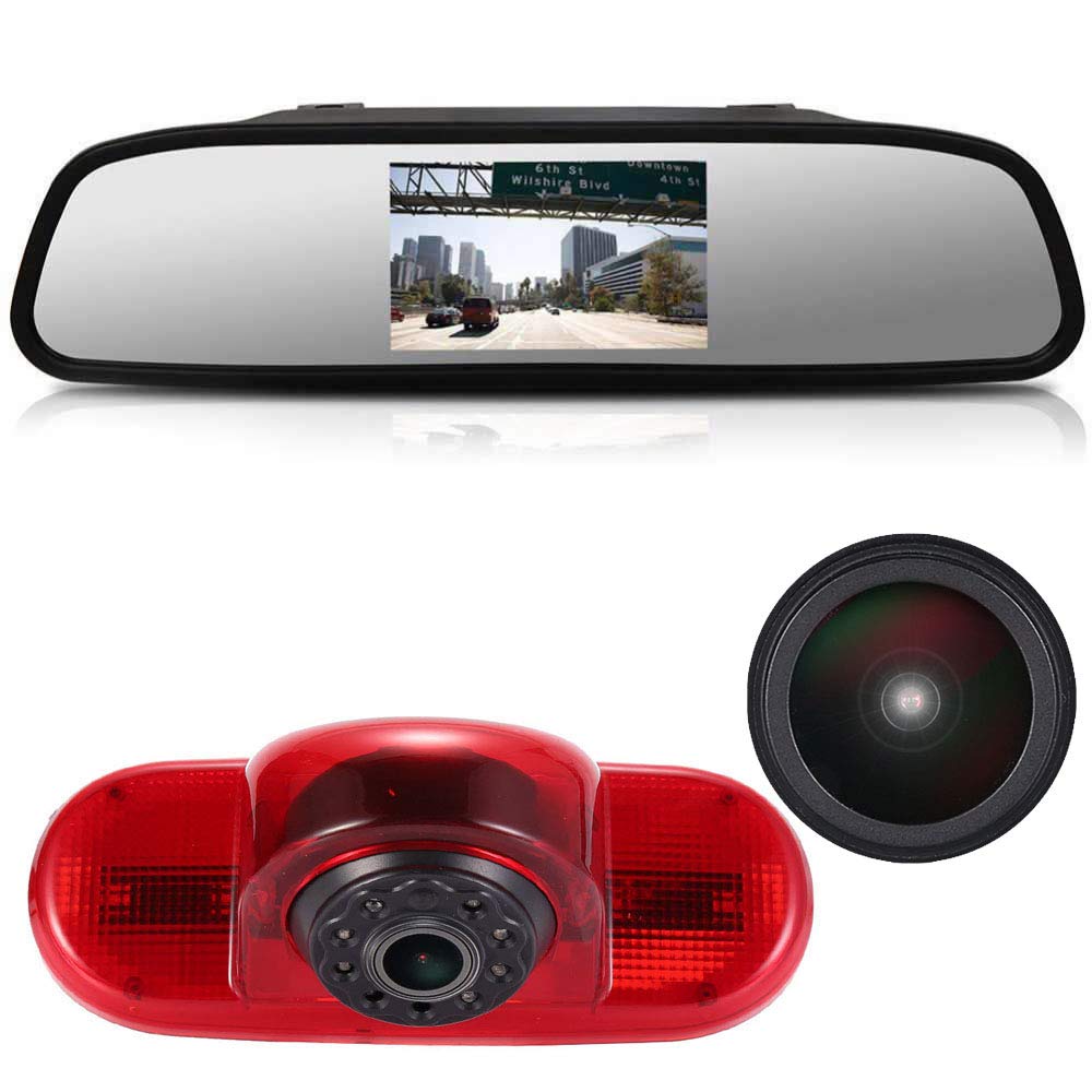 Rückspiegel +HD IP68 Rückfahrsystem Rückfahrkamera im 3. Bremslicht Bremsleuchte passend Mit Winkel