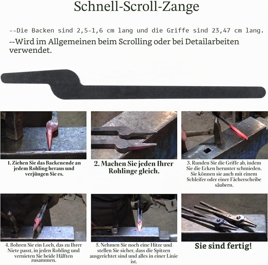 Rapid Zangen Bundle Set Fünf Arten DIY Schmiedzangen mit Nieten, Rapid Bolt Zangen/Flachbackenzangen