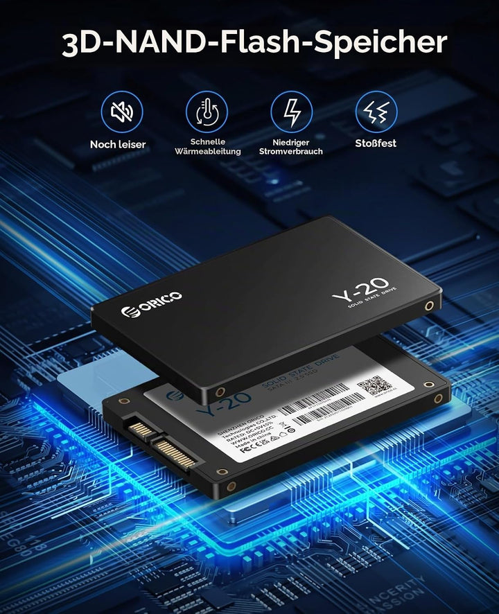 ORICO 128G SSD SATA III 6Gb/s, 2.5“ Interne Solid State Festplatte, bis zu 500MB/s, Kompatibel mit L