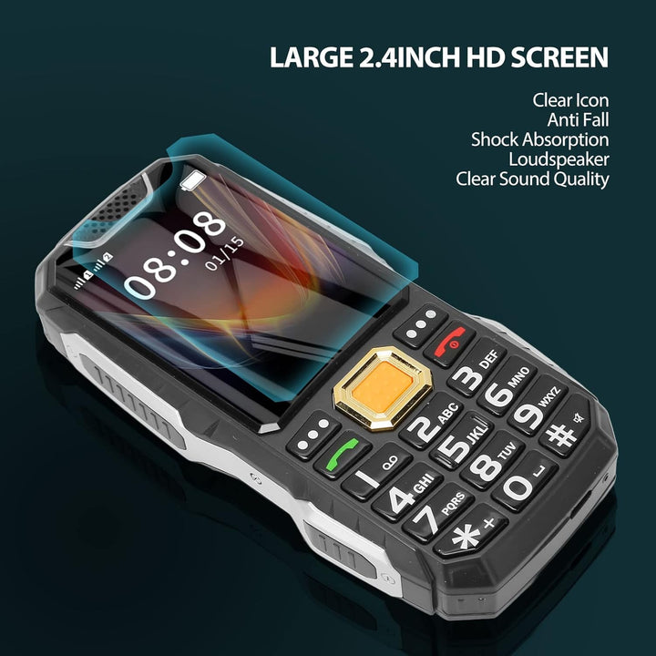 Entsperrtes Mobiltelefon mit Grossen Tasten, SOS-Notfallhilfe, Stereo-Klangqualität, Dual-SIM-Karten