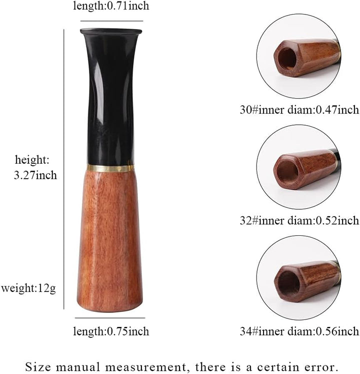 MUXIANG Zigarren-Mundstück-Set aus Holz, 3 Grössen, 9 mm, Papierfilter, Diamantform, BE0151-343G