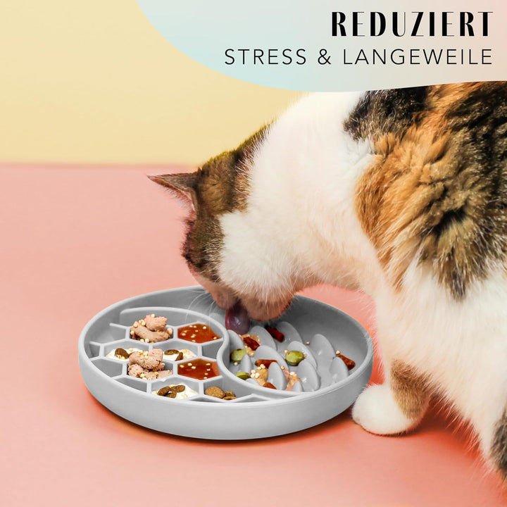 ne&no® Anti Schling Napf für Hunde und Katzen I Slow Feeder I Leckmatte Hund mit grossem Saugnapf I