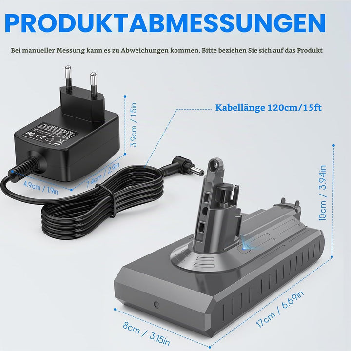 ASUNCELL 3900mAh V11 Akku für Dyson (Screw in Type) mit Ladegerät, Bürste und Schrauben, 25.2V Ersat