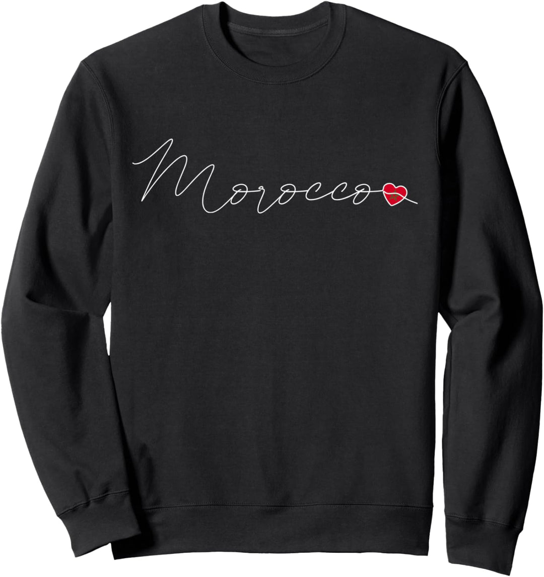 al-Maghrib Liebe Marokkanische Flagge und Herz auf Marokko Sweatshirt