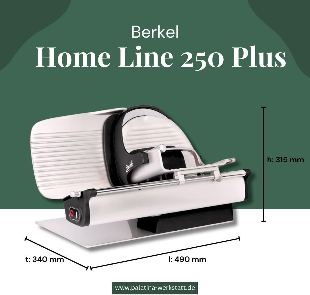 Berkel Home Line 250 | Premium-Aufschnittmaschine | schwarz, neues Modell 2020 | + Premium-Poliertuc