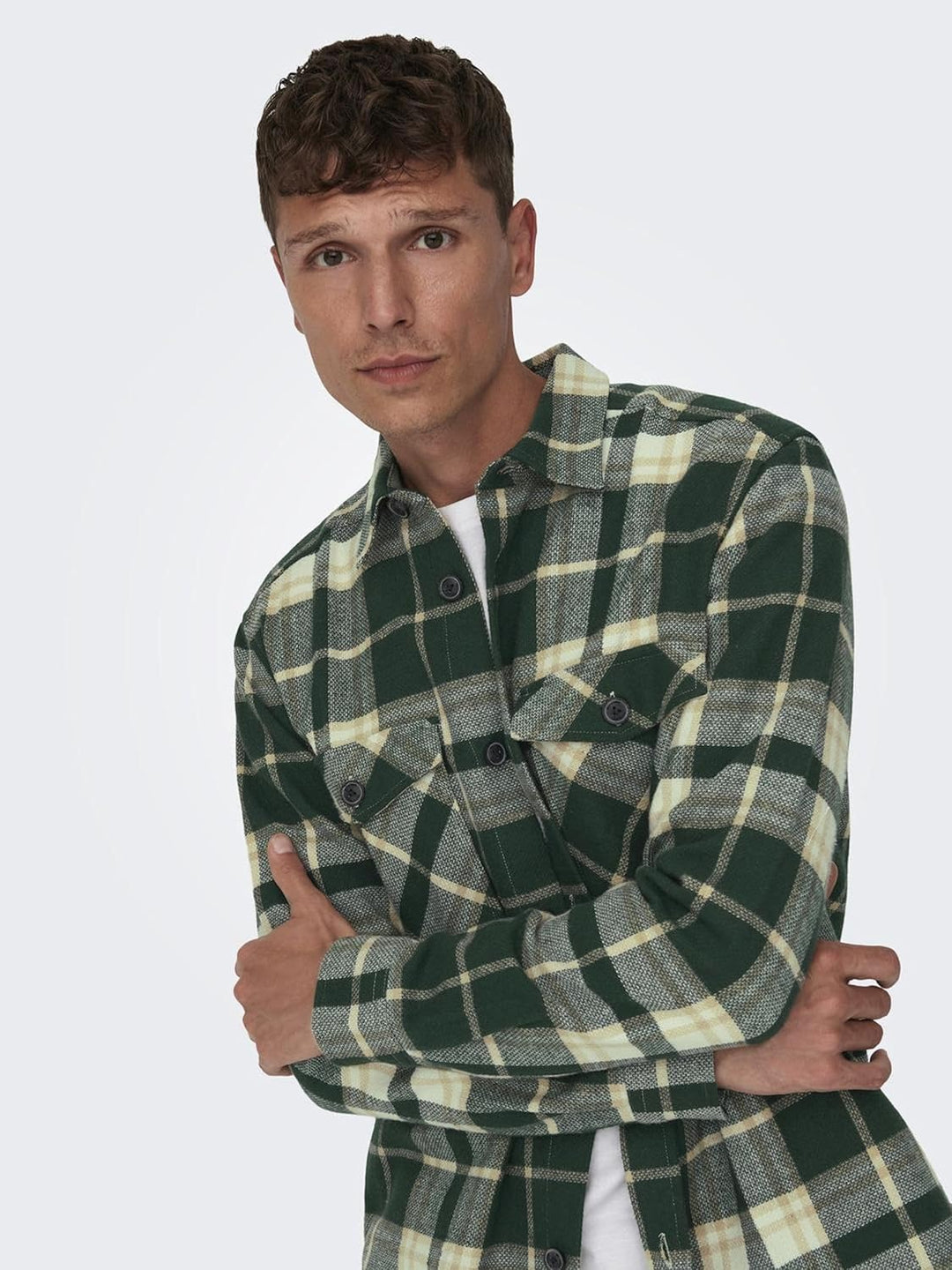ONLY & SONS Herren Freizeit Hemd ONSMILO Life - Relaxed Fit XS S M L XL XXL S Lush Meadow, S Lush Me