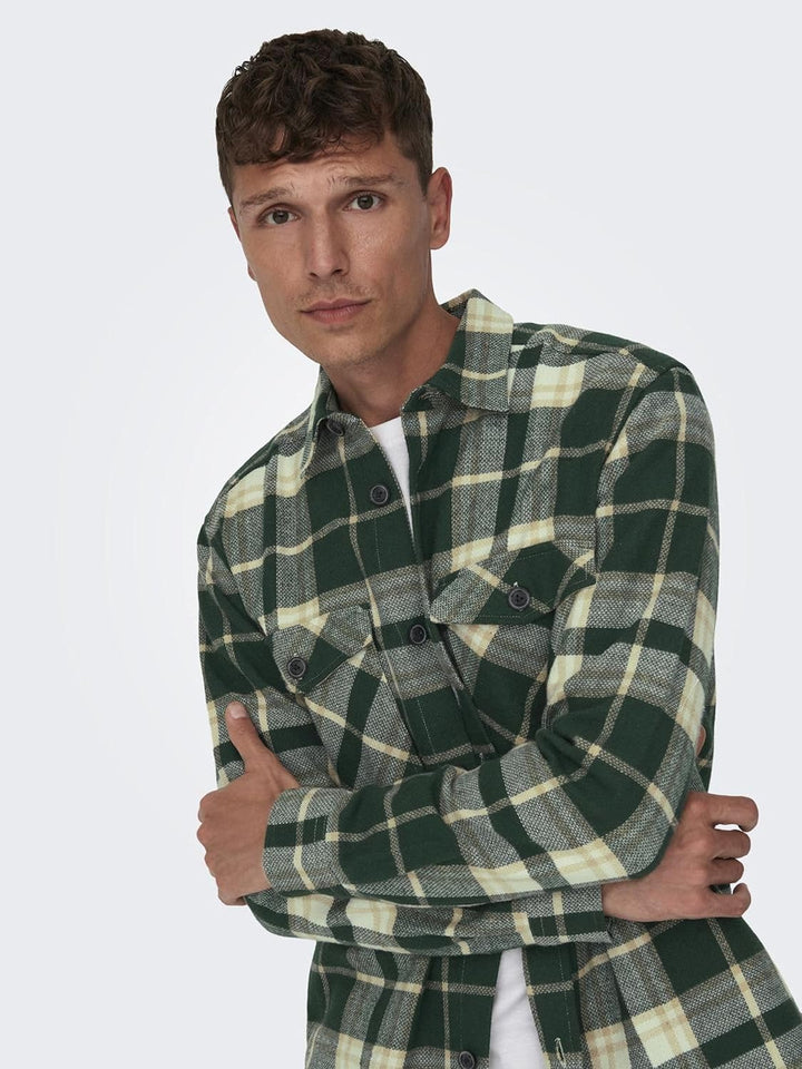 ONLY & SONS Herren Freizeit Hemd ONSMILO Life - Relaxed Fit XS S M L XL XXL S Lush Meadow, S Lush Me