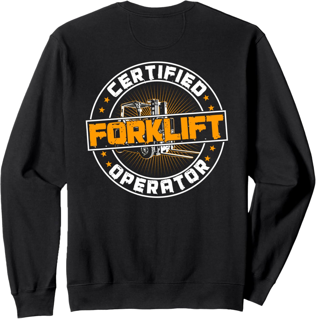 Gabelstaplerfahrer-Design auf der Rückseite der Kleidung Sweatshirt