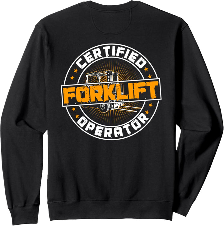 Gabelstaplerfahrer-Design auf der Rückseite der Kleidung Sweatshirt