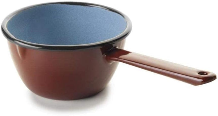 IBILI Stielkasserolle konisch 16 cm aus emailliertem Stahl in braun 16 cms, 16 cms