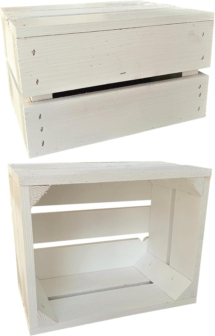 2er Set Holzkiste Klein Aus Holz - massive Weinkisten Vintage 25 x 20 x 15 cm - Holzbox Für Aufbewah