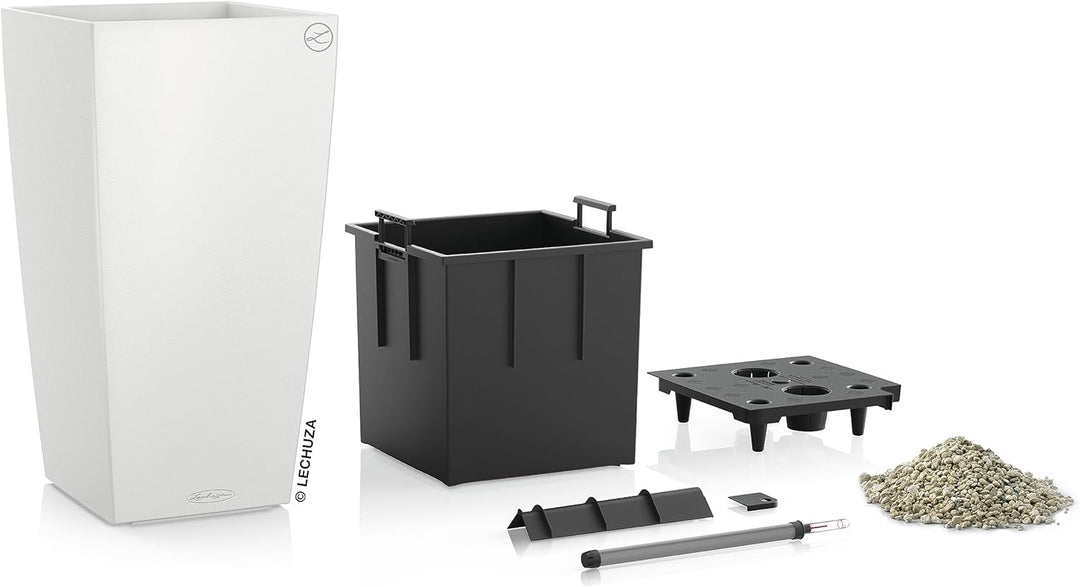 LECHUZA CUBICO Color 30 weiss 13130 Weiss 29.5x29.5x56.5 cm, Weiss 29.5x29.5x56.5 cm