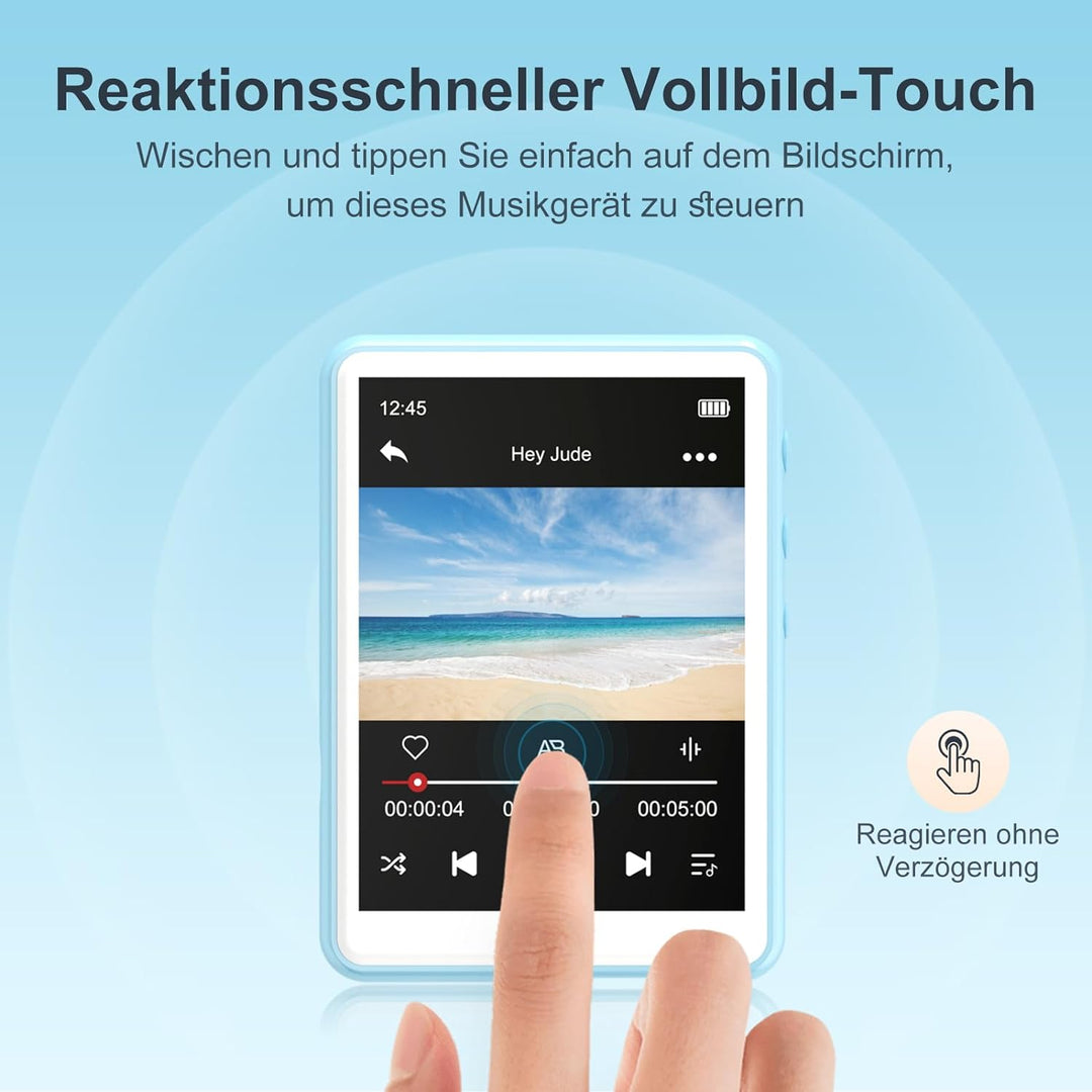 MECHEN 64GB MP3 Player Bluetooth 5.3 | 2,4'' Touchscreen Tragbarer MP3-Player zum Laufen mit Line-in