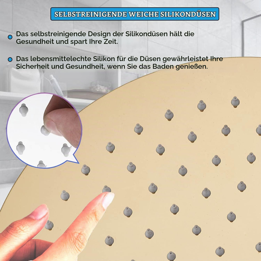 Ohotecy Regendusche Duschkopf 12 Zoll (30cm) Edelstahl-Duschkopf Regenduschkopf aus Edelstahl mit An
