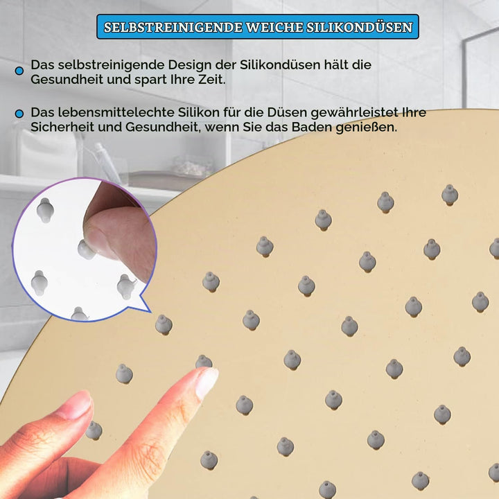 Ohotecy Regendusche Duschkopf 12 Zoll (30cm) Edelstahl-Duschkopf Regenduschkopf aus Edelstahl mit An
