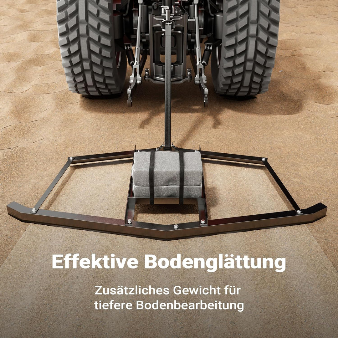 Wiltec Schleppegge 172 x 90 cm, Wiesenegge für Rasentraktor, ATV und UTV, Wiesenschleppe zur Bodenbe