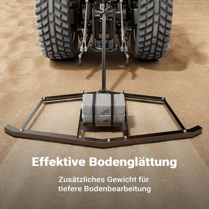 Wiltec Schleppegge 172 x 90 cm, Wiesenegge für Rasentraktor, ATV und UTV, Wiesenschleppe zur Bodenbe