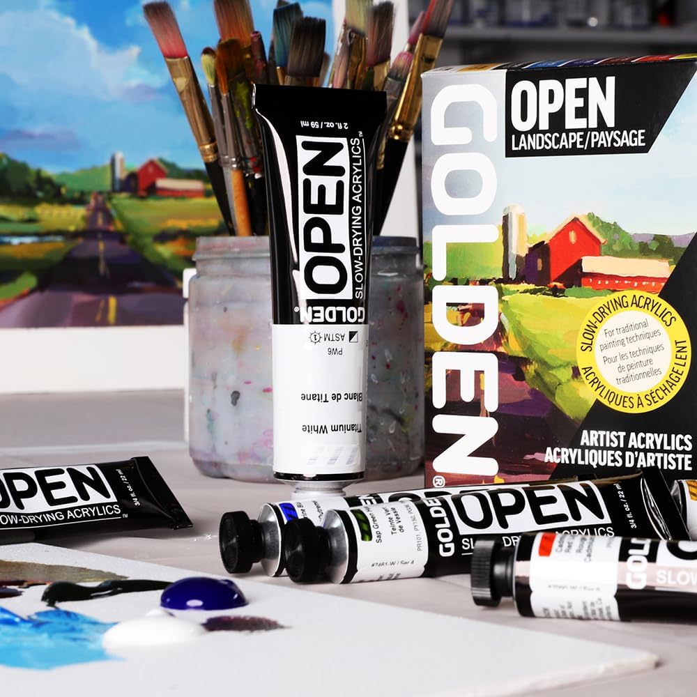 Golden Artist Colors, Offenes langsam trocknendes Acryl, 7-farbiges Querformat-Set mehrfarbig, mehrf