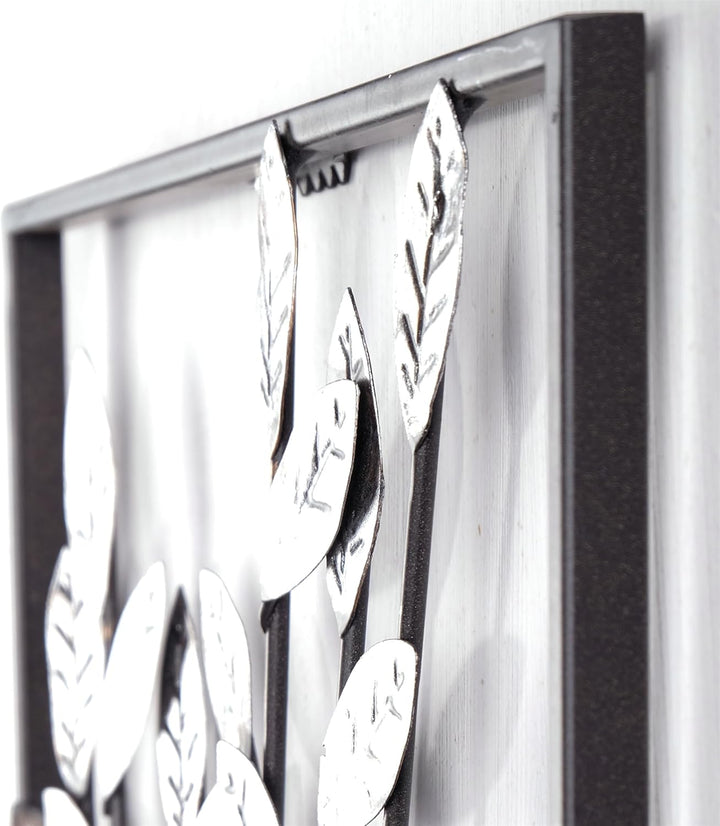 DESIGN DELIGHTS EINZIGARTIGE WANDDEKO ZWEIGE | Metall, 62 cm, Silber/braun | Wanddekoration Blumen