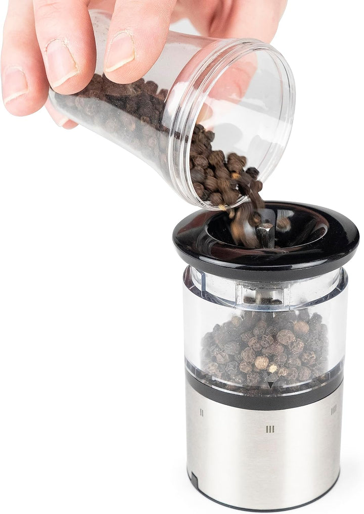 PEUGEOT - Elektrische Pfeffermühle + Salzmühle Elis Sense u‘Select 20 cm + Pfeffer + Steinsalz + Tab