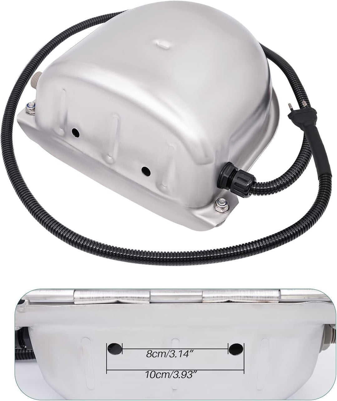 Automatisch beheizter Edelstahl-Wassernapf mit Schwimmerventil, Thermo-Wassertrog für Vieh, Rinder,