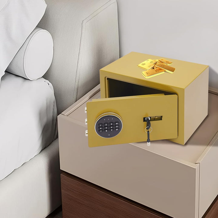 Mini Safe Tresor Klein, Tresor mit Schlüssel, Kinder mit Zahlenschloss,Elektronisch Wandtresor Hauss