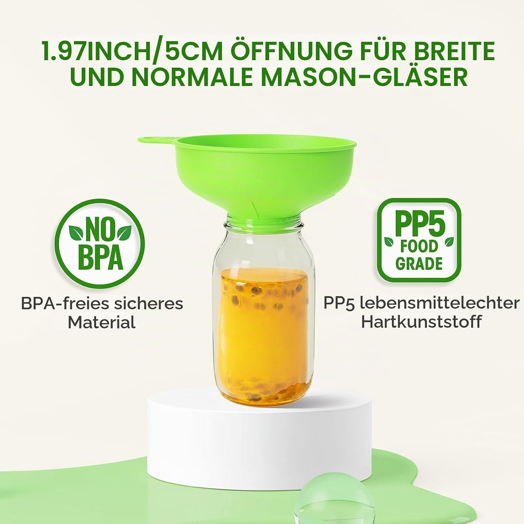 Pisol Breiter Mund Küchen Trichter, Lebensmittelqualität Kunststoff-Kochkonservierungstrichter mit 4