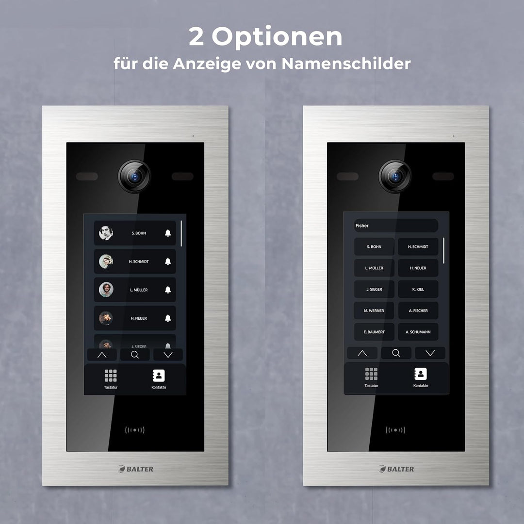 Balter EVO-HD Video Türsprechanlage mit Touchscreen Türstation, Video Türklingel, Smartphone App, 4