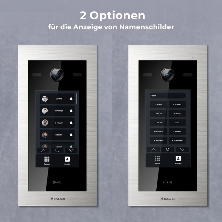 Balter EVO-HD Video Türsprechanlage mit Touchscreen Türstation, Video Türklingel, Smartphone App, 4
