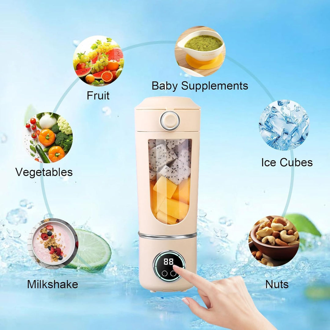 Smoothie Maker to Go, 700ml Tragbarer Mixer, Portable Blender mit 12-Klingen Edelstahl, Mini Mixer f