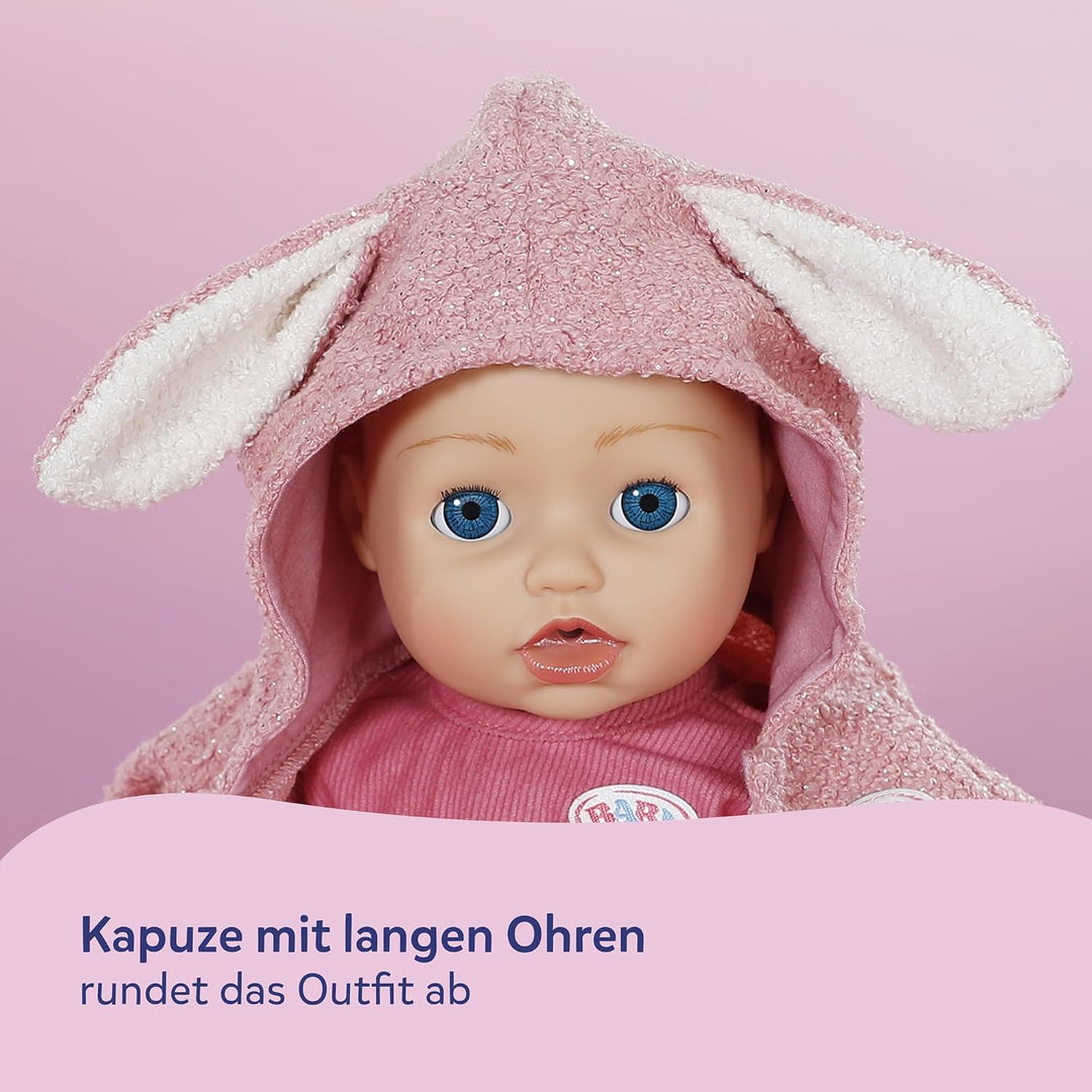 Baby Born Mantel Set mit Kleid, Leggings und Kapuze mit Ohren für 43cm Puppen