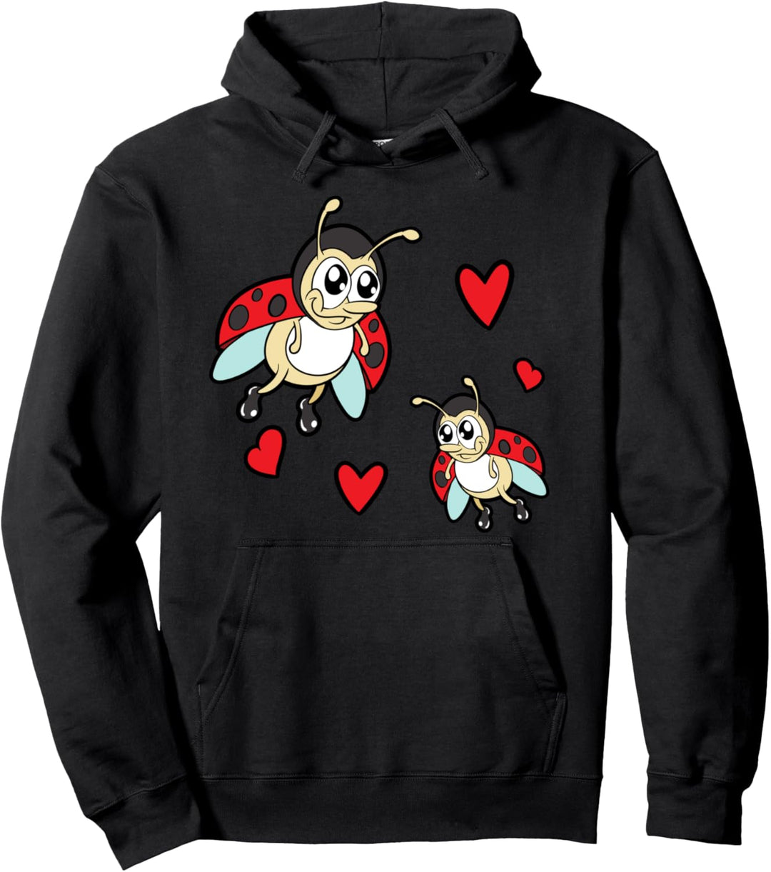Romantisch Valentinstag Herz Liebe Paar Marienkäfer Freundin Pullover Hoodie