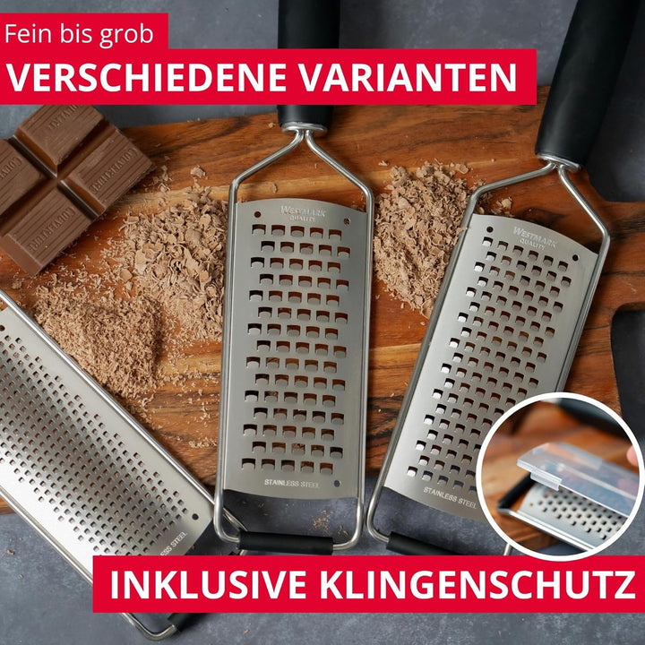 Westmark Käsereibe grob - 100% rostfreier Edelstahl - Reibe für Käse, hartes Obst, Kartoffeln &amp; Gemü
