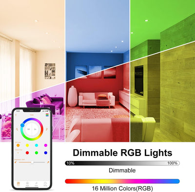 ChangM LED Einbaustrahler RGB Einbauleuchten 12W 4Zoll Warmweiss Leuchtmittel Bluetooth APP-Steuerun