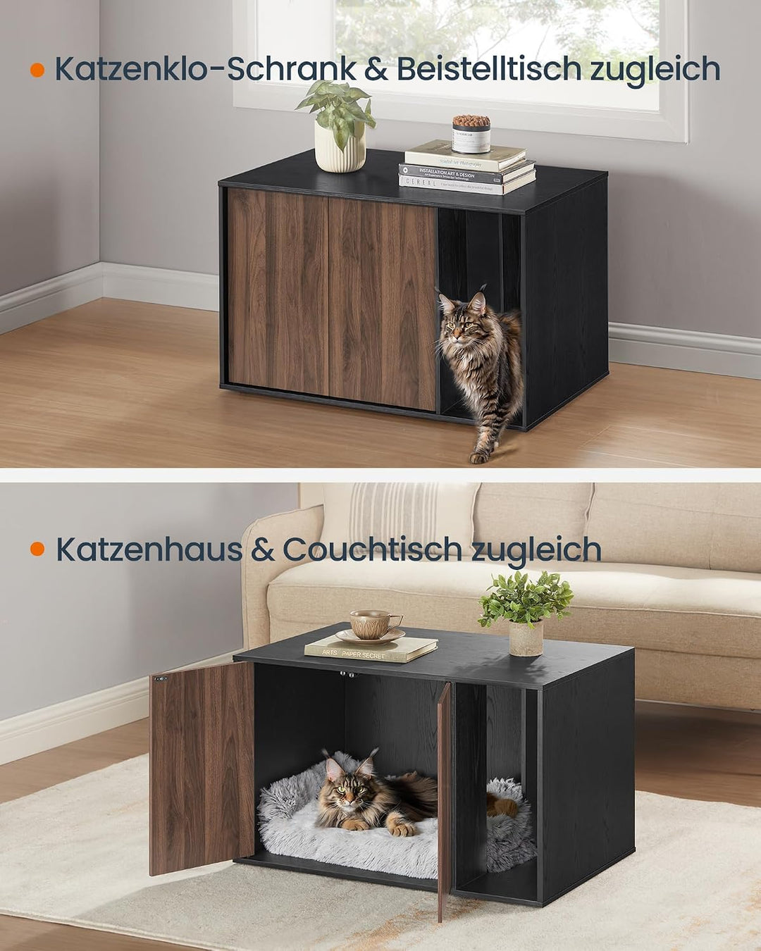 SONGMICS Home Katzenklo-Schrank, Toolless-Technologie, superschnelle werkzeuglose Montage, Katzenhau