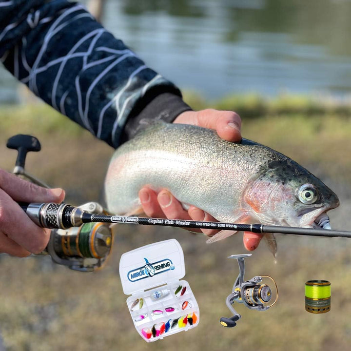 Modernes Angelset Ultralight sofort einsatzbereit ! Capital Fish Master 180cm UL-Carbonrute + Angelr