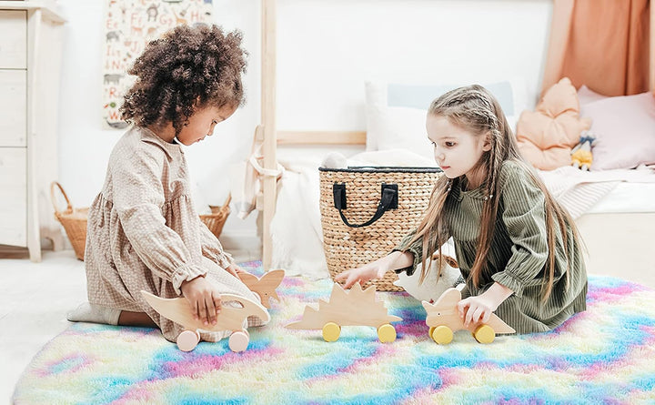 VOFUSHON Teppich Rund Hochflor Teppich Wohnzimmer Teppich Langflor Teppiche für Wohnzimmer flauschig