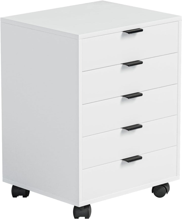 ELUCHANG Schubladenschrank, Rollcontainer, Mobiler Aktenschrank mit 5 Schubladen, Unter Schreibtisch