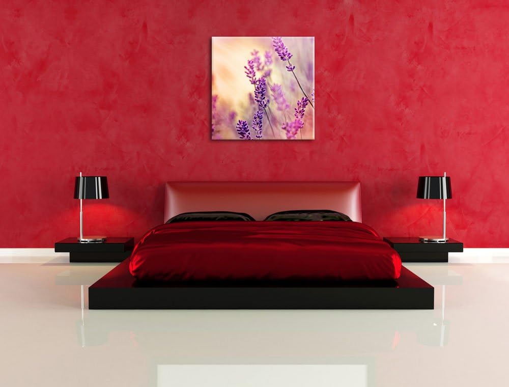 Eleganter Lavendel, Format: 70x70 auf Leinwand, XXL riesige Bilder fertig gerahmt mit Keilrahmen, Ku