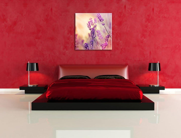 Eleganter Lavendel, Format: 70x70 auf Leinwand, XXL riesige Bilder fertig gerahmt mit Keilrahmen, Ku