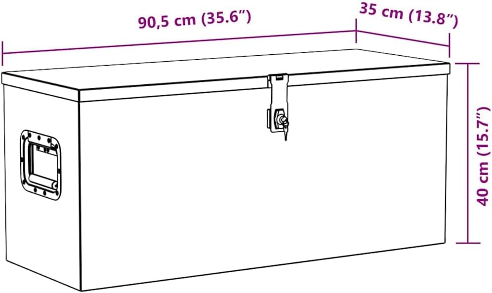 vidaXL Aluminiumkiste 90,5x35x40cm Alu Box Koffer Werkzeugbox Transportkiste 90.5 x 35 x 40 cm Silbe