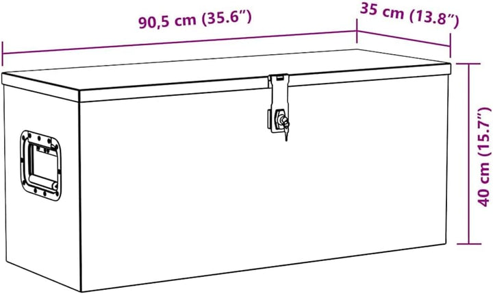 vidaXL Aluminiumkiste 90,5x35x40cm Alu Box Koffer Werkzeugbox Transportkiste 90.5 x 35 x 40 cm Silbe