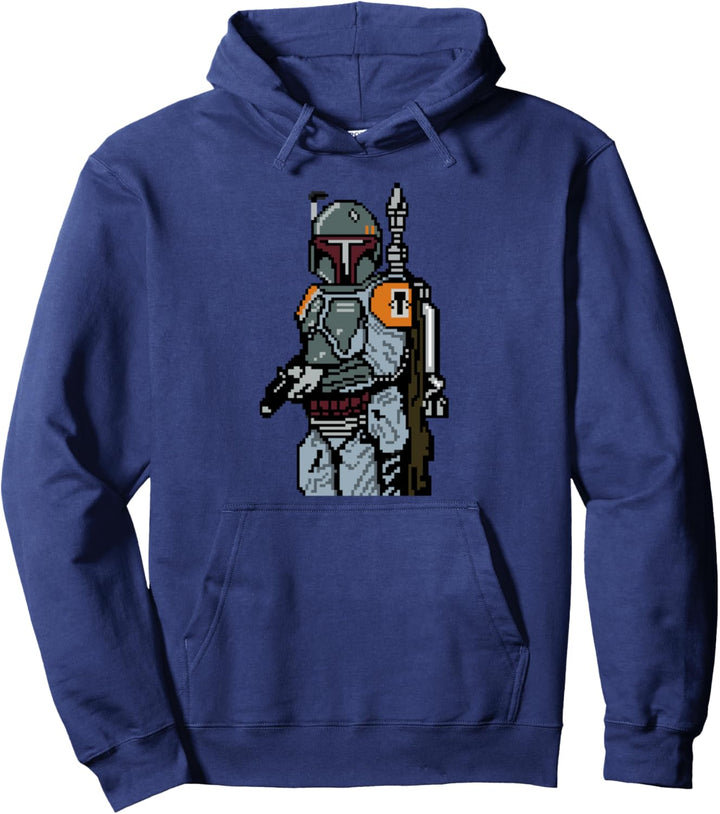 Star Wars Boba Fett Pixelated Portrait Pullover Hoodie