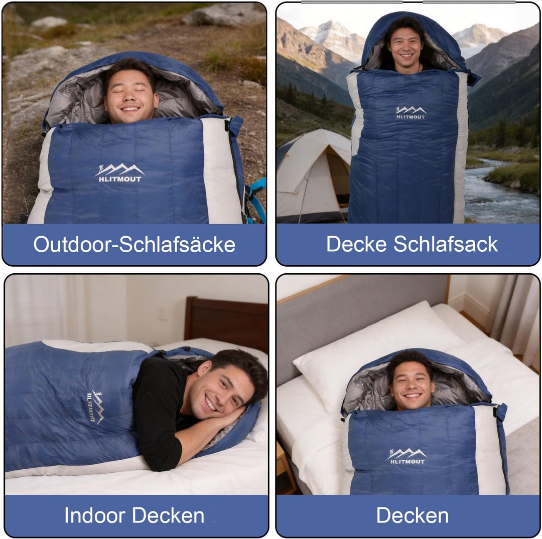 Daunen Deckenschlafsack, Leichter Kleiner Kompakt Schlafsack für Alle Jahreszeiten Camping, Wandern