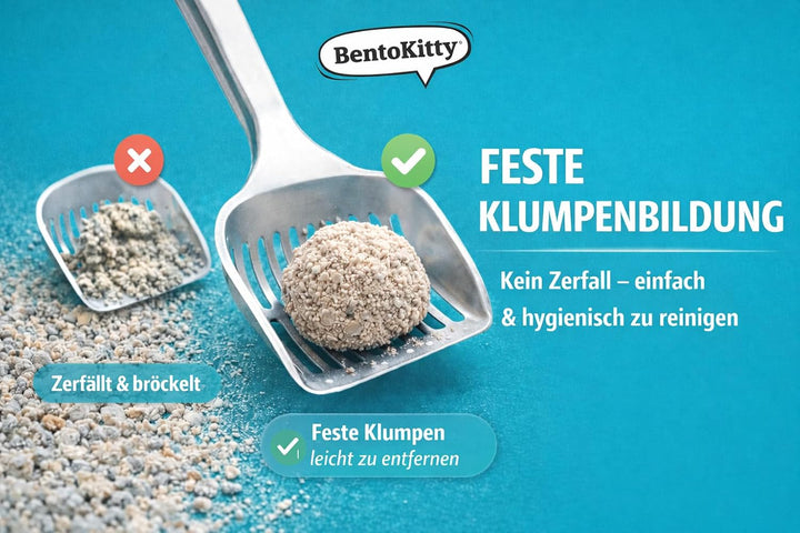 BentoKitty Katzenstreu (20L, 2er Pack) mit Aktivkohle, Klumpend, weiss, feinkörnig, Klumpstreu aus B