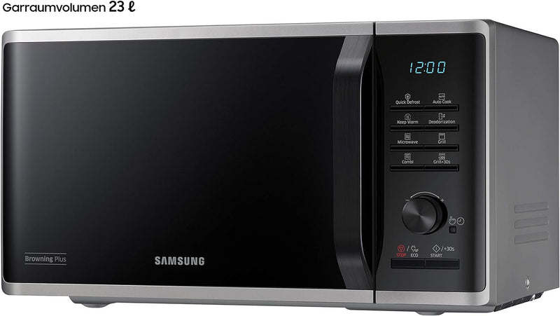 Samsung MG2AK3515AS/EG Mikrowelle mit Grill, 800 W, 23 ℓ Garraum, 48,9 cm Breite, Quick Defrost, 27