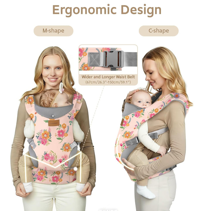 Babytrage Neugeborene ab Geburt,Ergonomische Gemütlich und Leichtgewichtig Baby Tragetuch mit Nacken