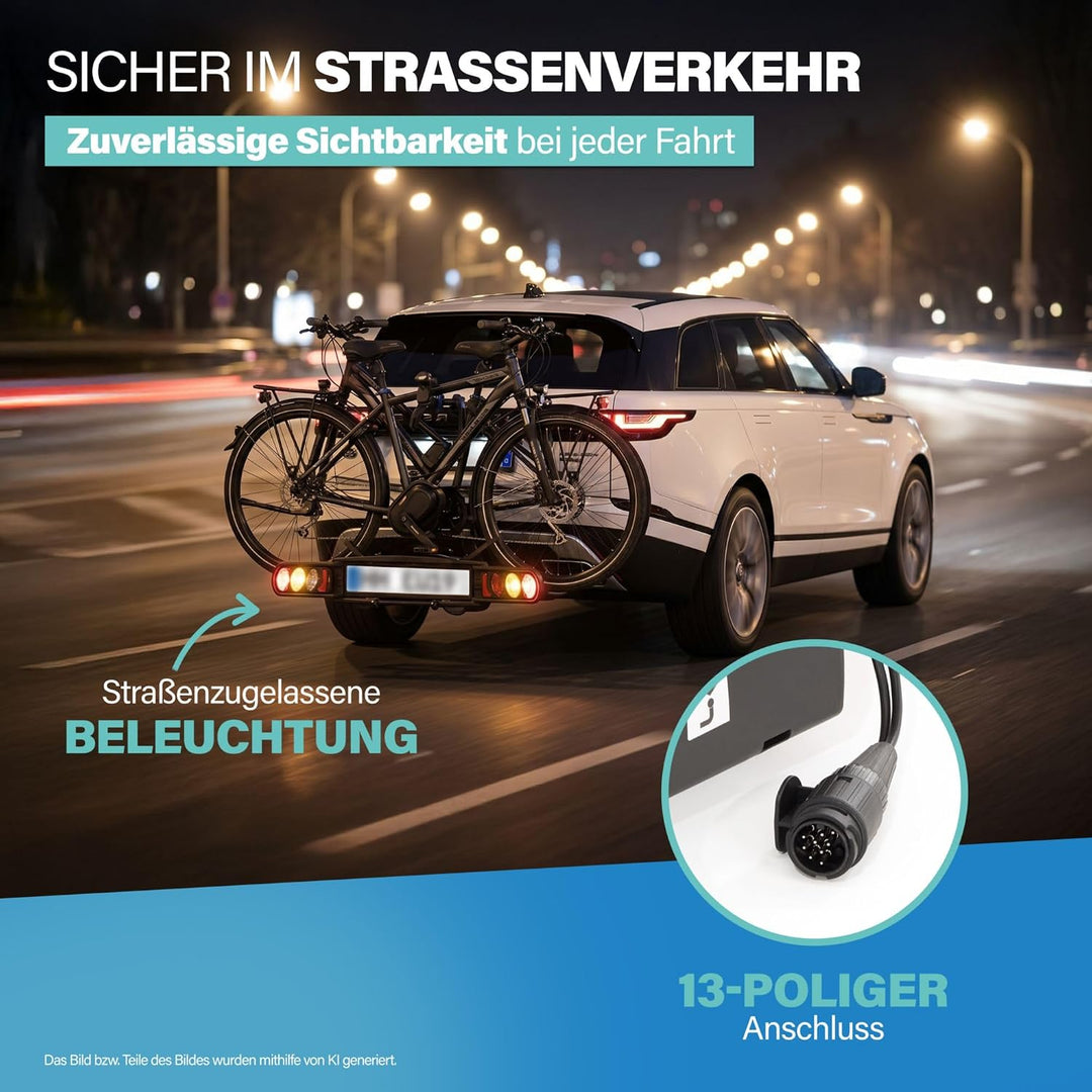 Fischer Kupplungs-Fahrradträger ProlineEvo 2, für 2 Fahrräder bis 60kg Nutzlast, E-Bike geeignet, vo