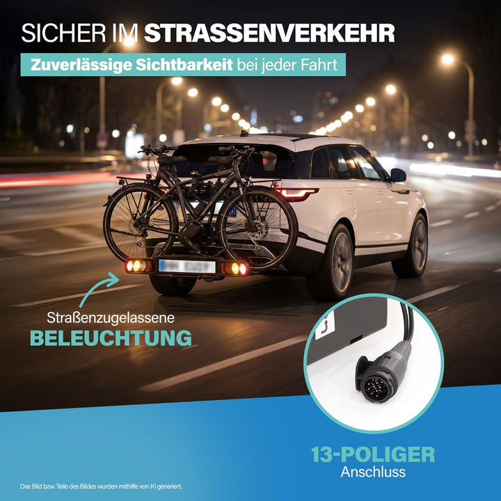 Fischer Kupplungs-Fahrradträger ProlineEvo 2, für 2 Fahrräder bis 60kg Nutzlast, E-Bike geeignet, vo