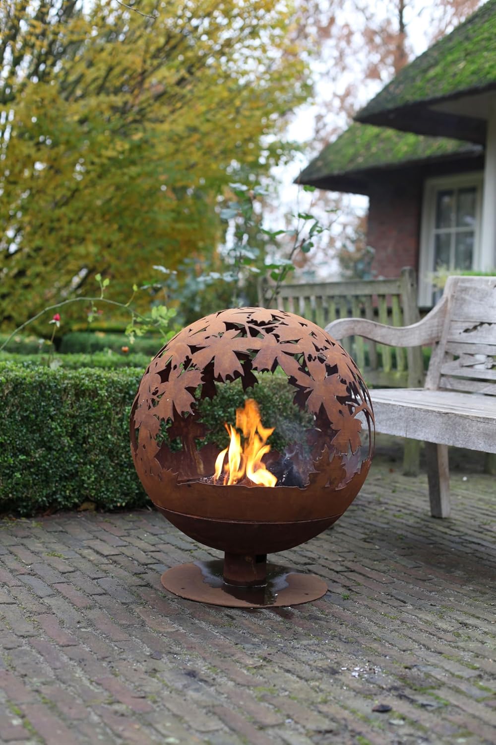 Esschert Design Esschert Rost-Optik Feuerball 58x58x66cm braun Metall Lagerfeuer Feuerschale Rot